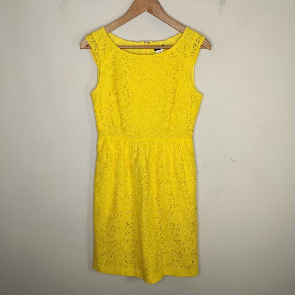 J. Crew Yellow Lace Mini Dress
